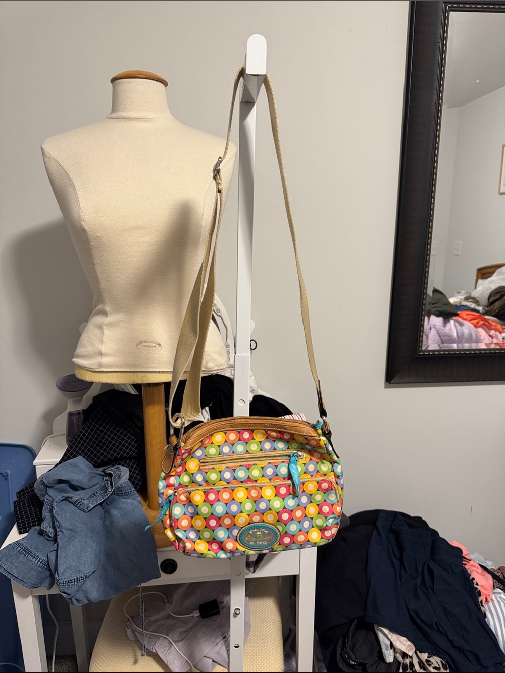 Lily Bloom Multi-Colored Polka Dot Crossbody Bag